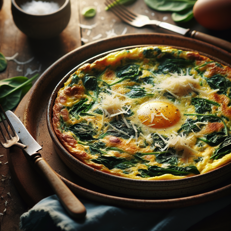 חביתה עם תרד וגבינת פרמזן – כל מה שצריך לארוחת בוקר עשירה בחלבון