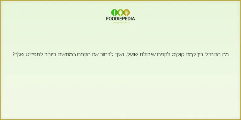 מה ההבדל בין קמח קוקוס לקמח שיבולת שועל, ואיך לבחור את הקמח המתאים ביותר לתפריט שלך?