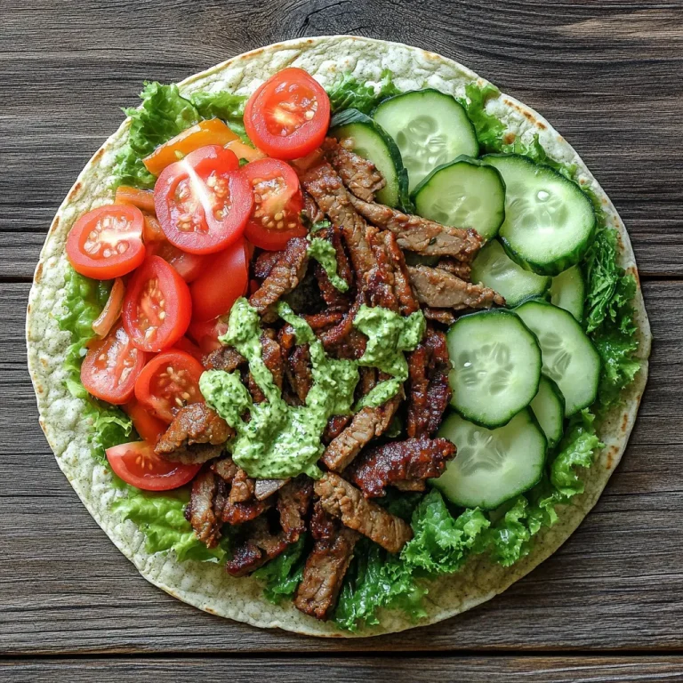 טורטיה שווארמה צמחונית עם רצועות סייטן וטחינה ירוקה