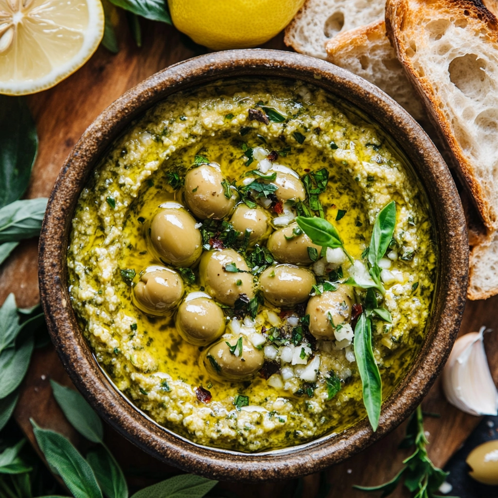 ממרח זיתים ירוקים ושום לימוני: הממרח הקליל והממכר