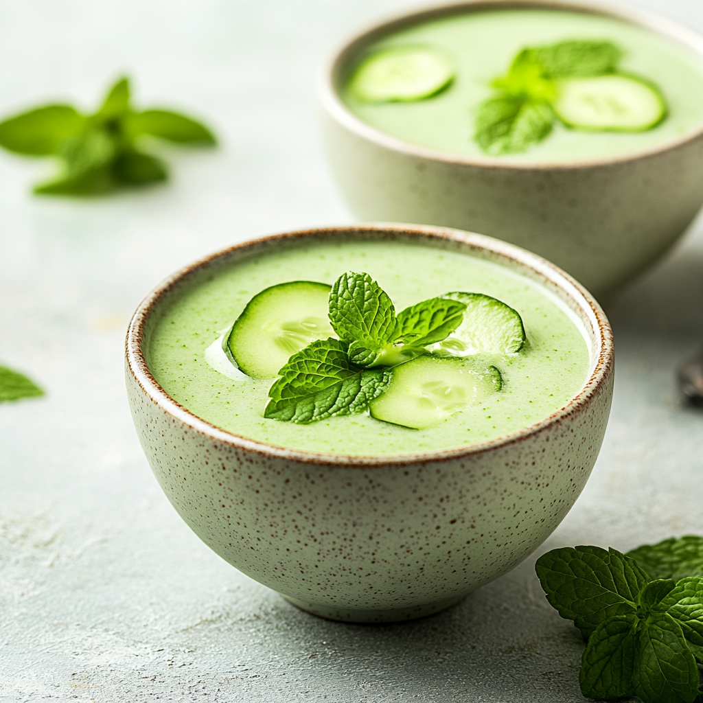 מרק קר של מלפפונים ונענע – מרענן ליום חם