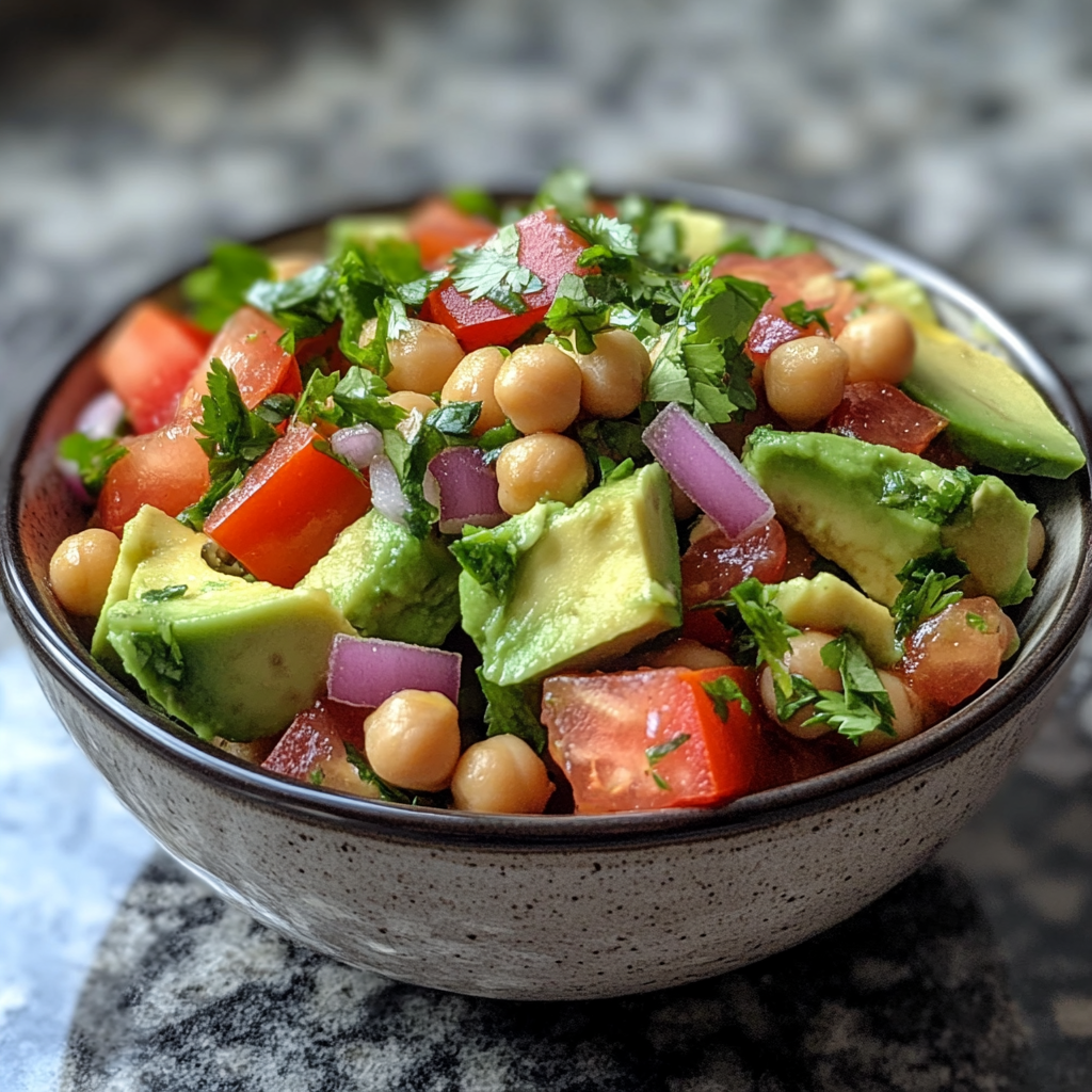 סלט אבוקדו וגרגירי חומוס קליל ובריא שתכינו ברגע