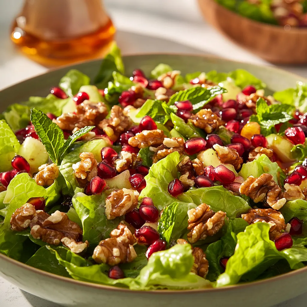 סלט חסה ורימון עם אגוזי מלך – מתכון פשוט עם טעם ייחודי