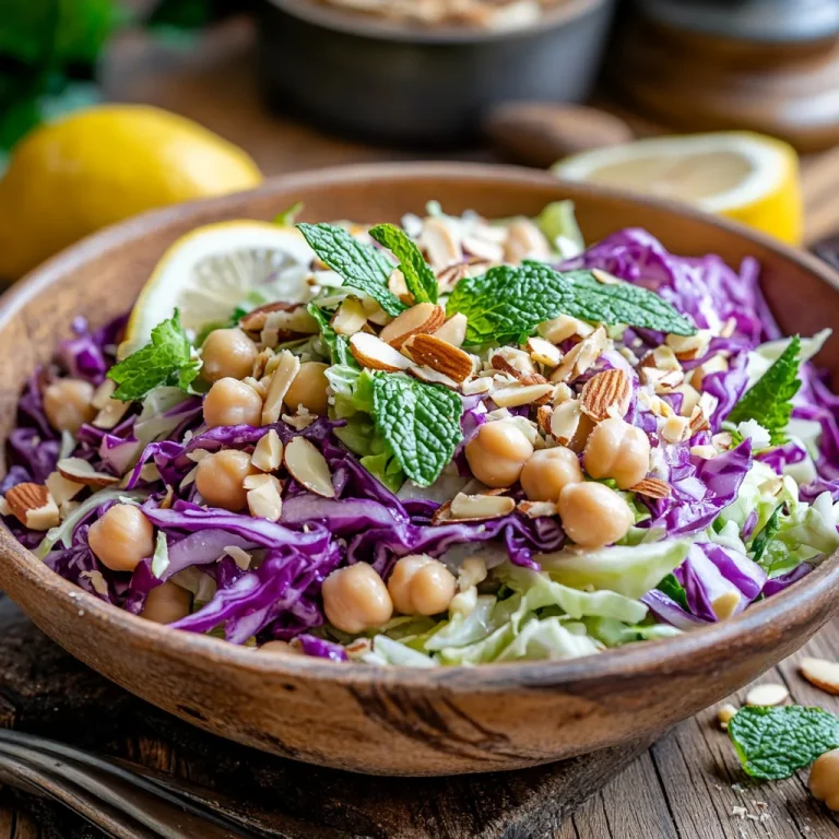 סלט כרוב עם גרגירי חומוס ונענע – מרענן במיוחד