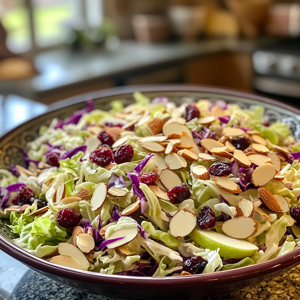 סלט כרוב עם תפוח ירוק, חמוציות ושקדים – מתכון מהיר ומיוחד