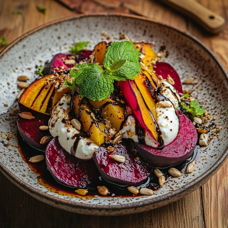 סלט סלק אפוי עם יוגורט עיזים וגרעיני חמניה