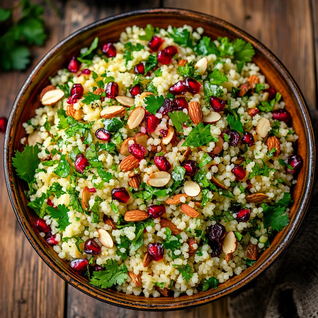 סלט קוסקוס עם עשבי תיבול וגרגרי רימון – ממכר ומרענן