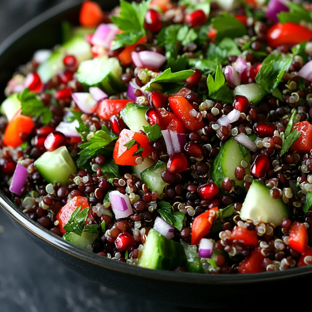 סלט קינואה ועדשים שחורות – בריא ומשביע