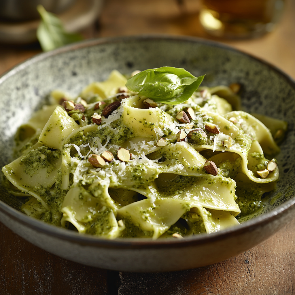 פסטה ברוטב בזיליקום ופיסטוקים – הכי טרי שיש