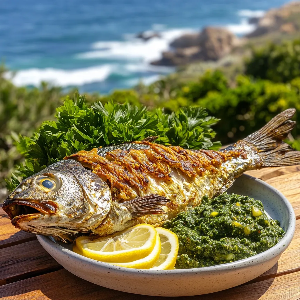 דג בנינג'ה גריל עם טחינה ירוקה לחגיגה ים תיכונית
