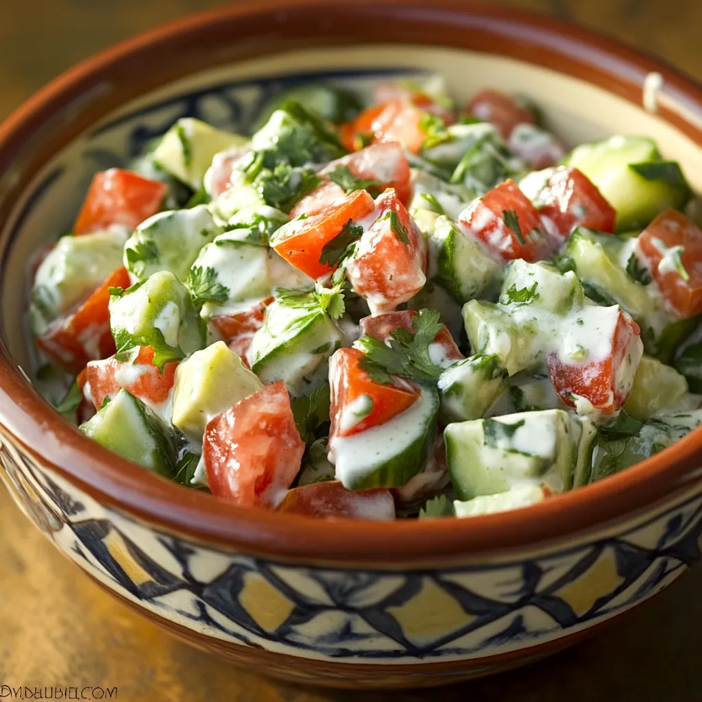 סלט אבוקדו ברוטב יוגורט - סלט קרמי ורענן