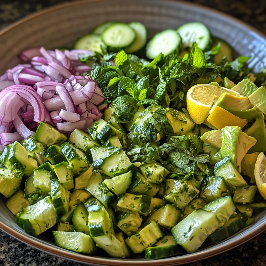 סלט אבוקדו ומלפפון - רענן וקריספי