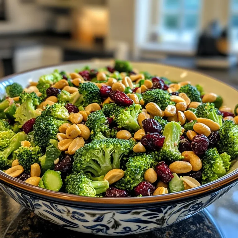 סלט ברוקולי עם חמוציות ובוטנים