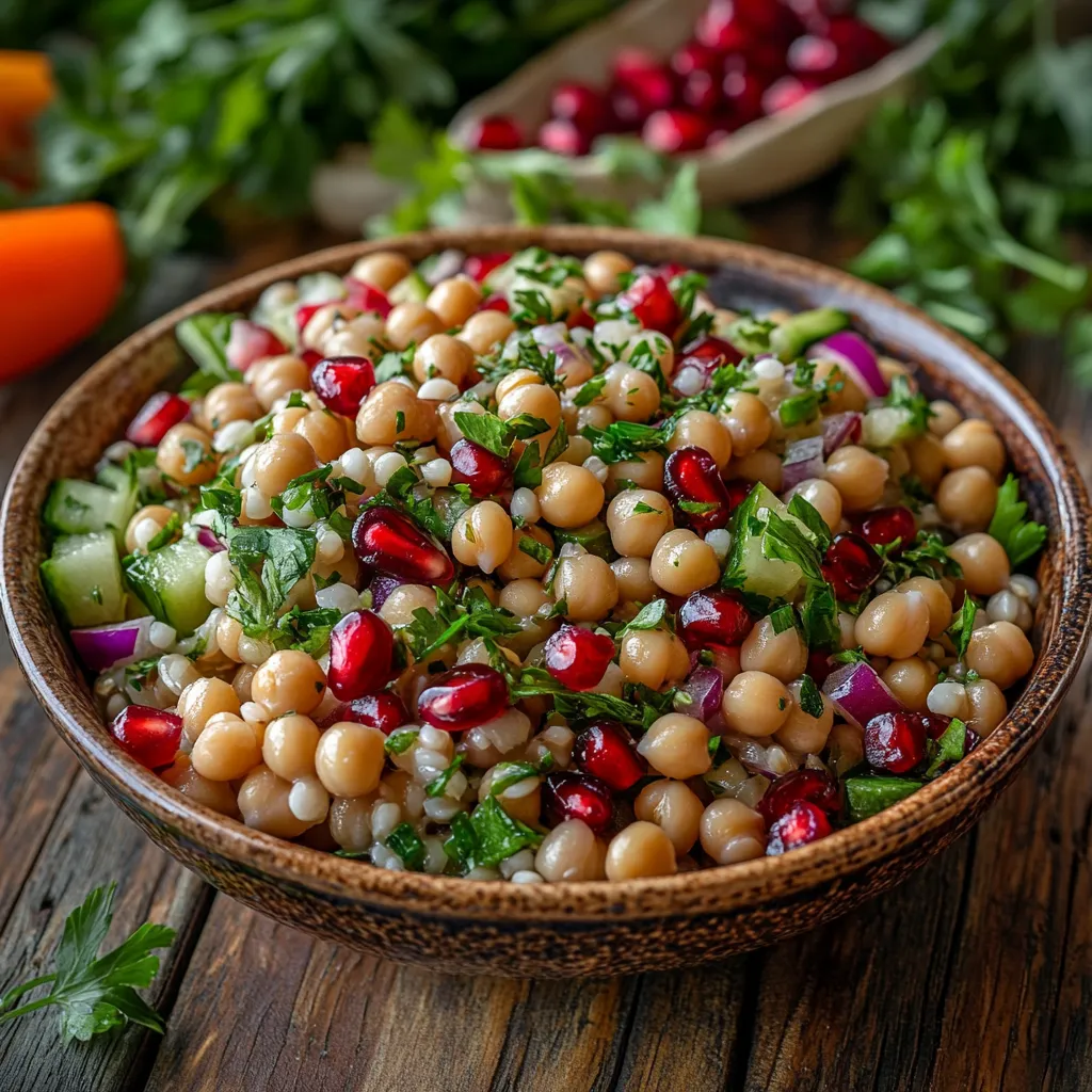 סלט גריסי פנינה עם חומוס – משביע ומזין