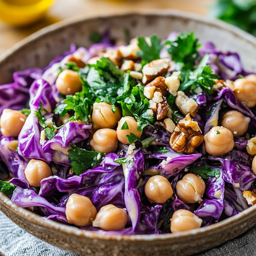 סלט כרוב עם גרגרי חומוס - סלט משביע וקל