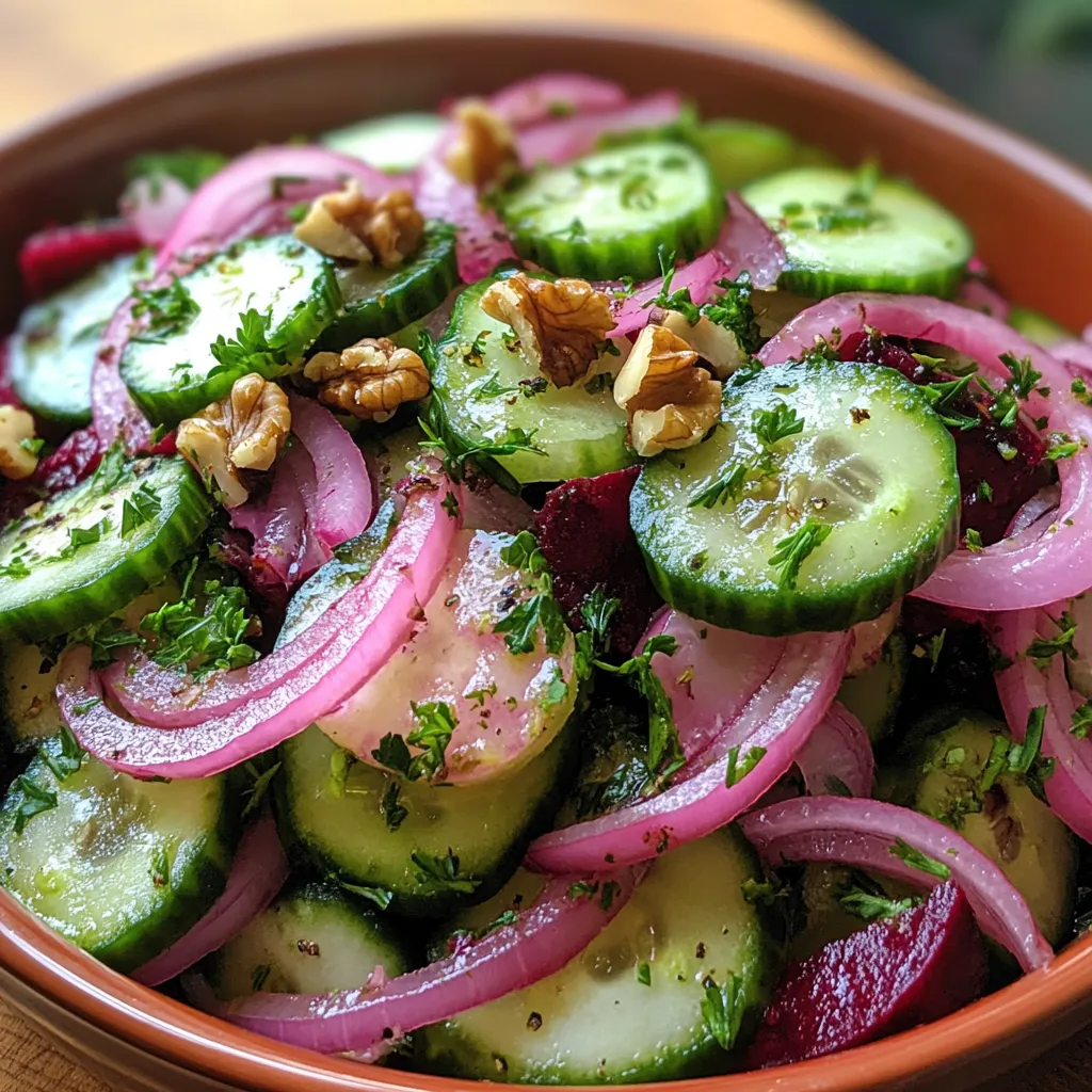 סלט מלפפונים וסלק - צבעוני ובריא