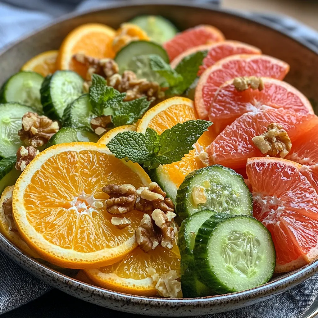 סלט מלפפונים ופרי הדר - סלט מתוק וחמוץ