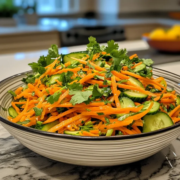 סלט מלפפונים עם גזר מגורר - סלט צבעוני ומהיר