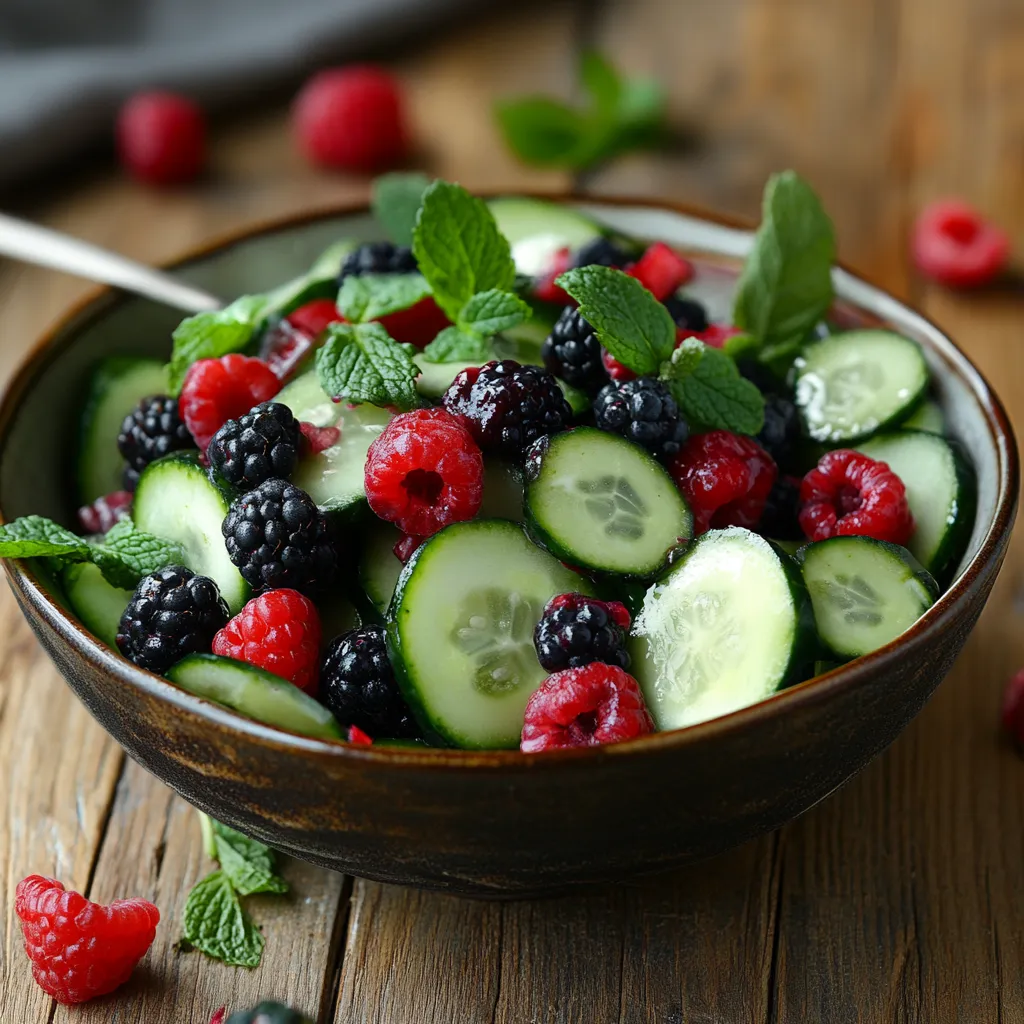 סלט מלפפונים עם פירות יער - סלט מרענן וייחודי