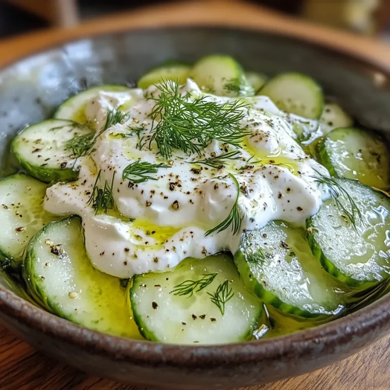 סלט מלפפונים עם שמנת - קרמי וטעים ב-3 דקות