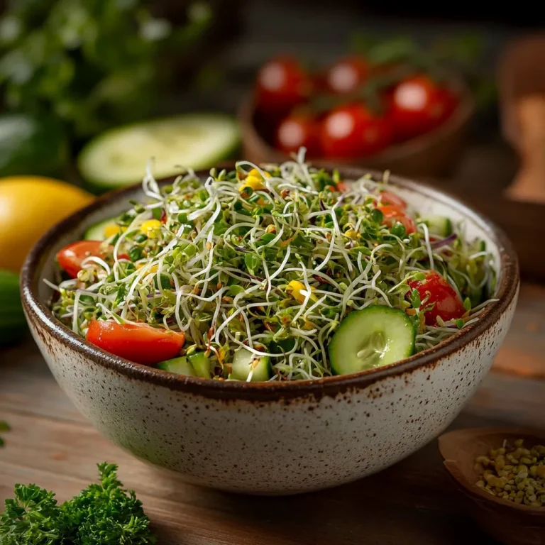 סלט נבטים ונבטי חמניה - קליל ומרענן ב-5 דקות