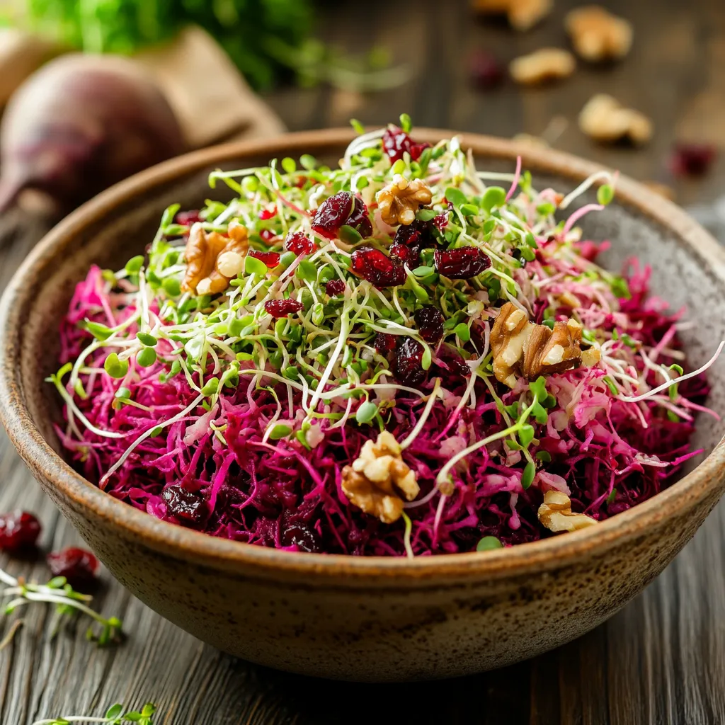 סלט נבטים וסלק טרי - צבעוני ומיוחד ב-5 דקות