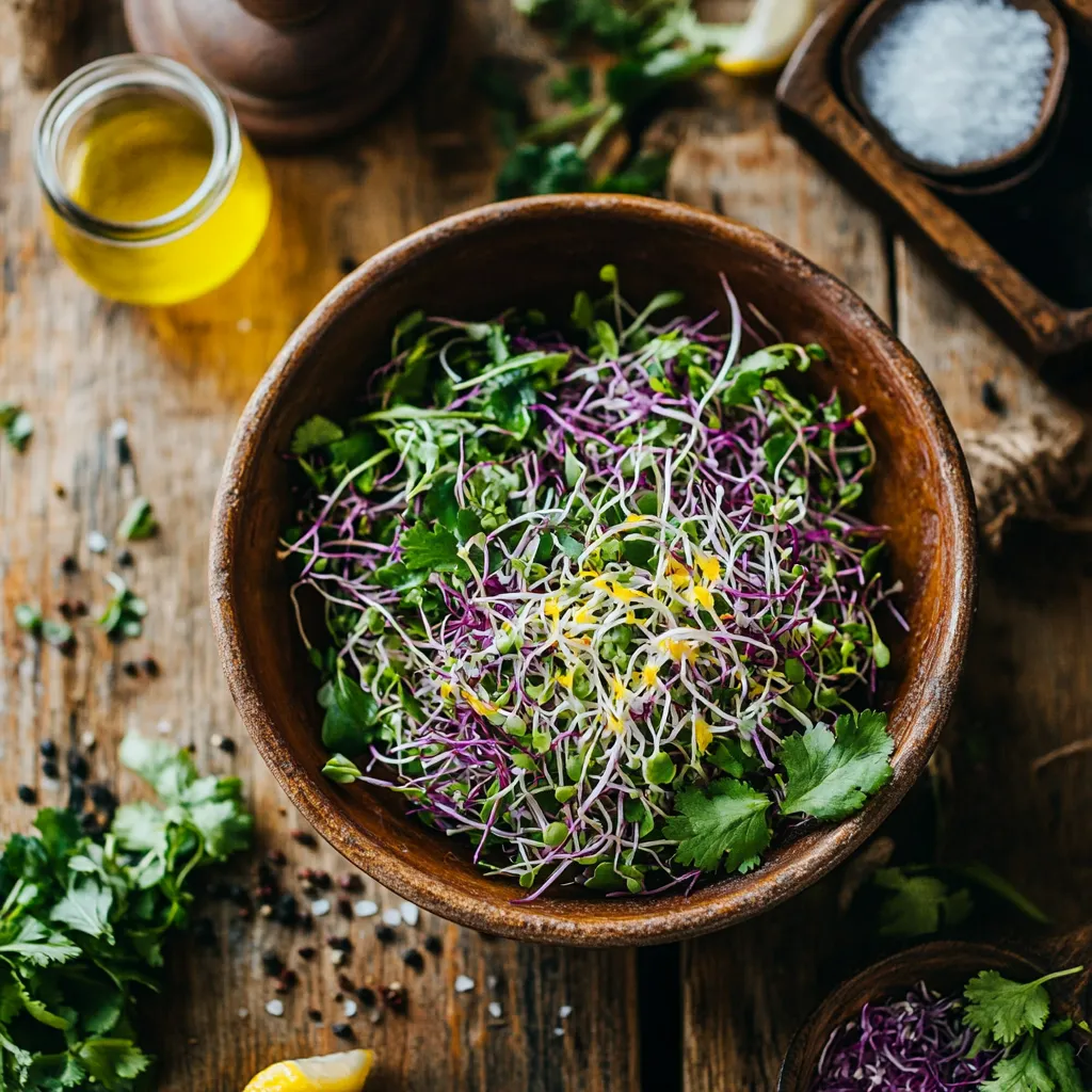 סלט נבטים עם נענע וכוסברה - ריחני ומיוחד ב-3 דקות