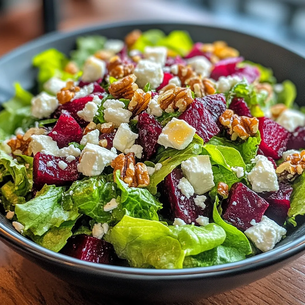 סלט סלק על מצע חסה