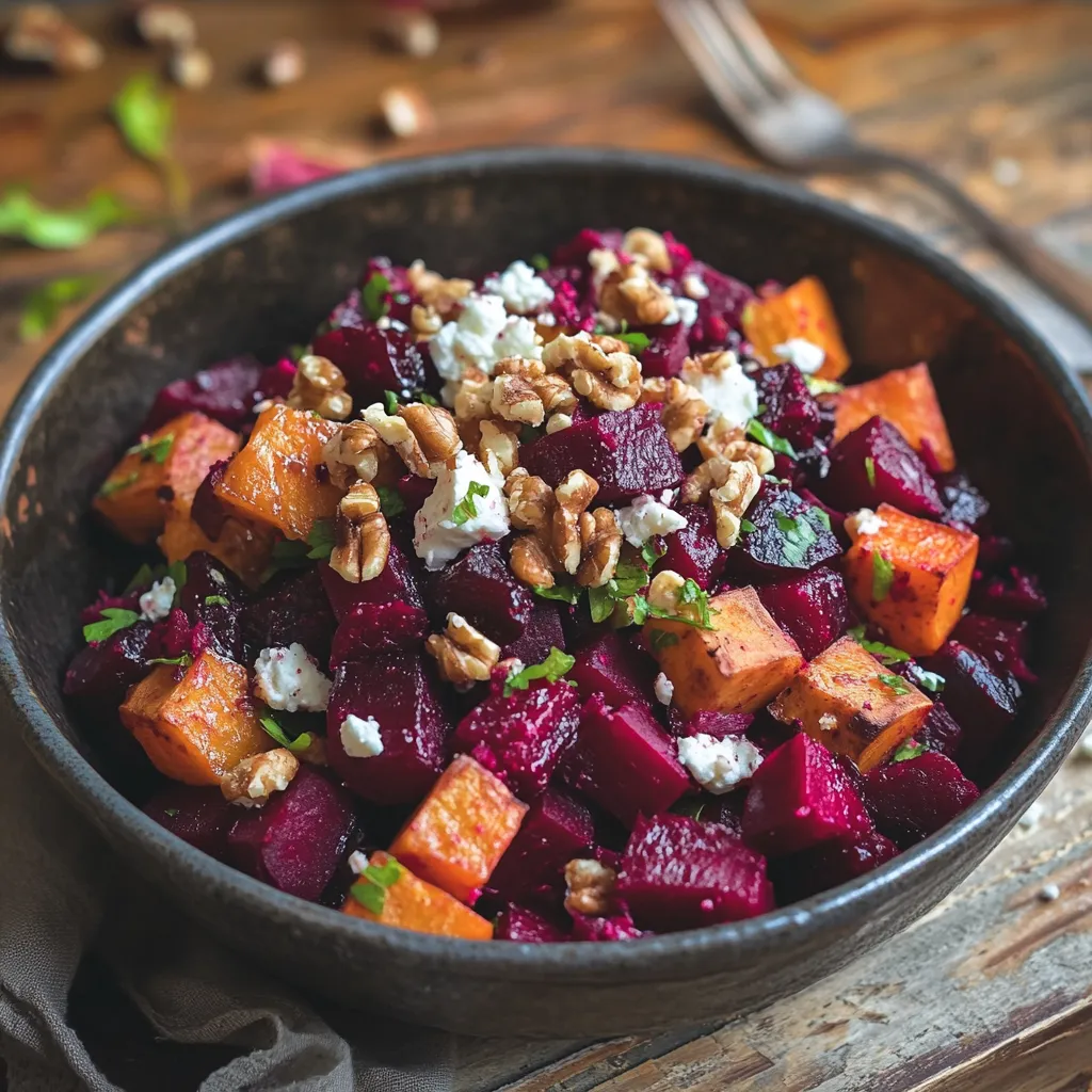 סלט סלק עם קוביות בטטה