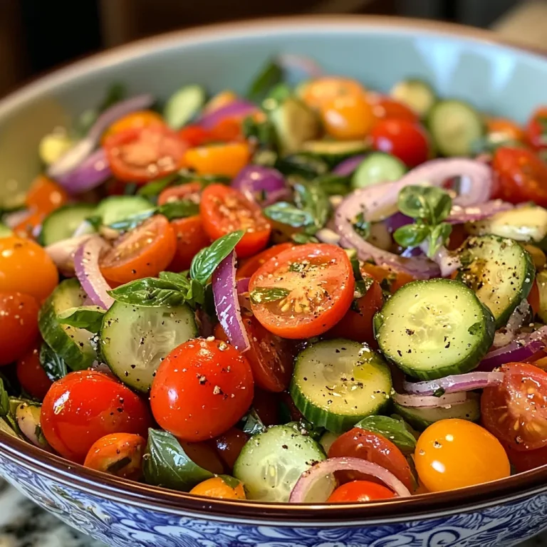 סלט עגבניות שרי עם מלפפון – פריך ורענן