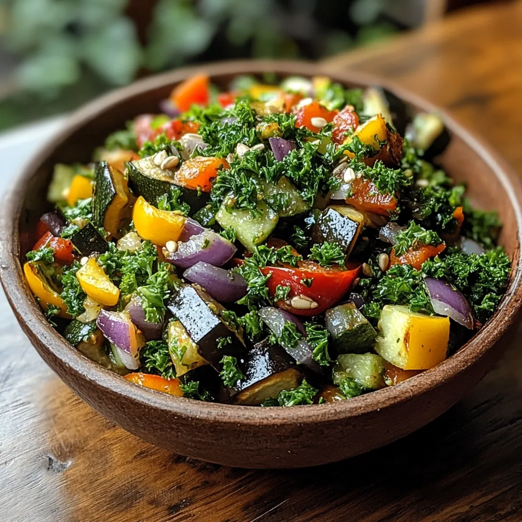 סלט פטרוזיליה וירקות קלויים