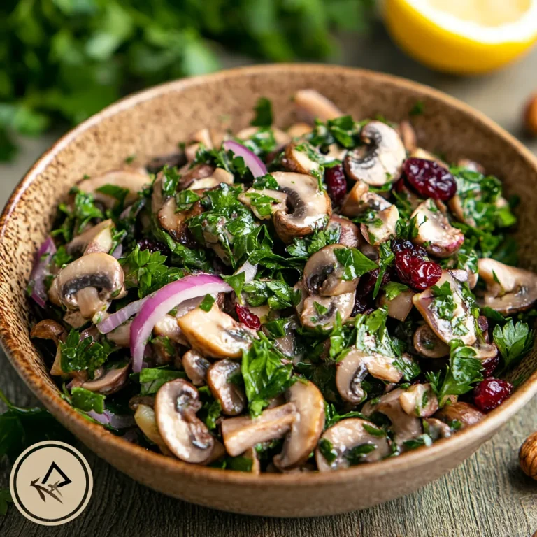 סלט פטרוזיליה ופטריות טריות