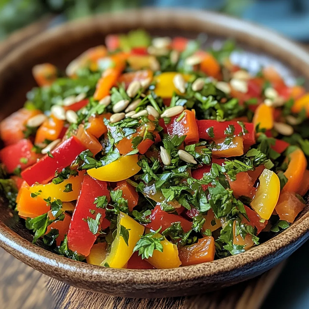 סלט פטרוזיליה עם פלפלים צבעוניים