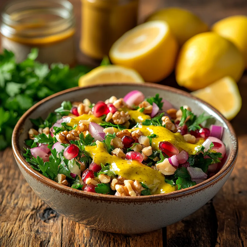 סלט פטרוזיליה עם רוטב חרדל ולימון