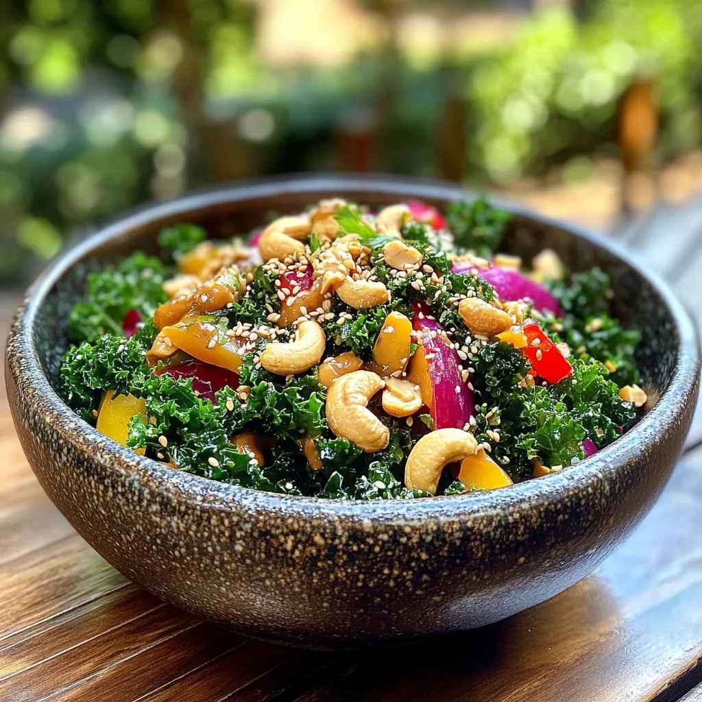 סלט קייל עם חמאת בוטנים ורוטב סויה - טעמים מיוחדים ב-3 דקות