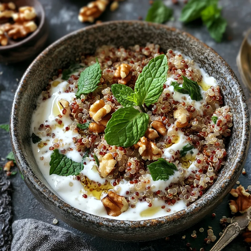 סלט קינואה עם יוגורט - קרמי ורענן