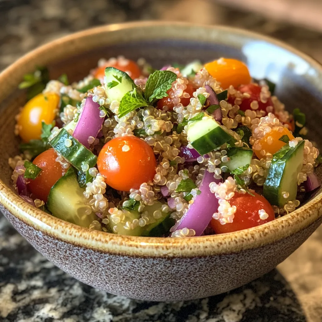 סלט קינואה עם רוטב שמן זית ולימון - מושלם וטעים