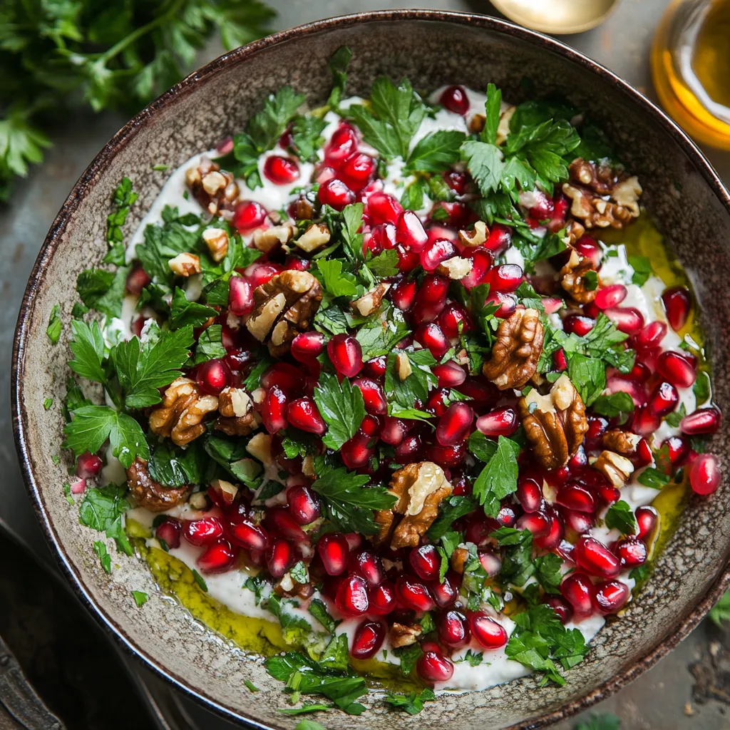 סלט רימונים עם טחינה – קרמי וממכר