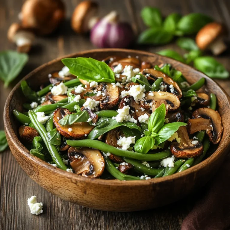 סלט שעועית עם פטריות טריות