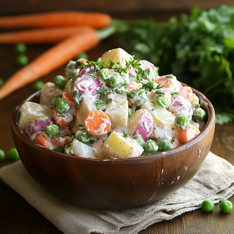 סלט תפוחי אדמה עם אפונה וגזר - צבעוני וטעים