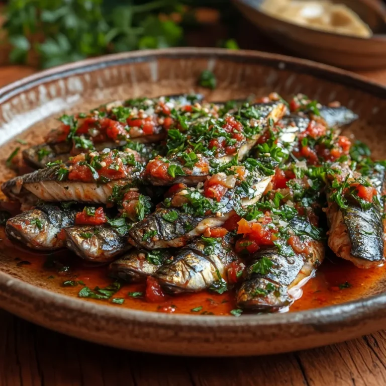 סרדינים עם רוטב עגבניות חריף ומעט טחינה בצד לטעם נועז
