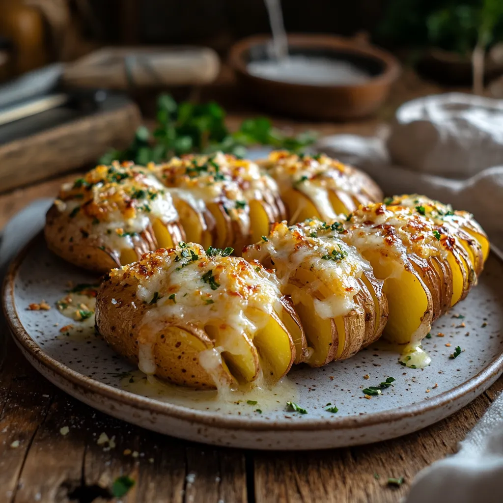 תפוחי אדמה מדורגים (Hasselback) - תוספת קראנצ'ית ומרשימה