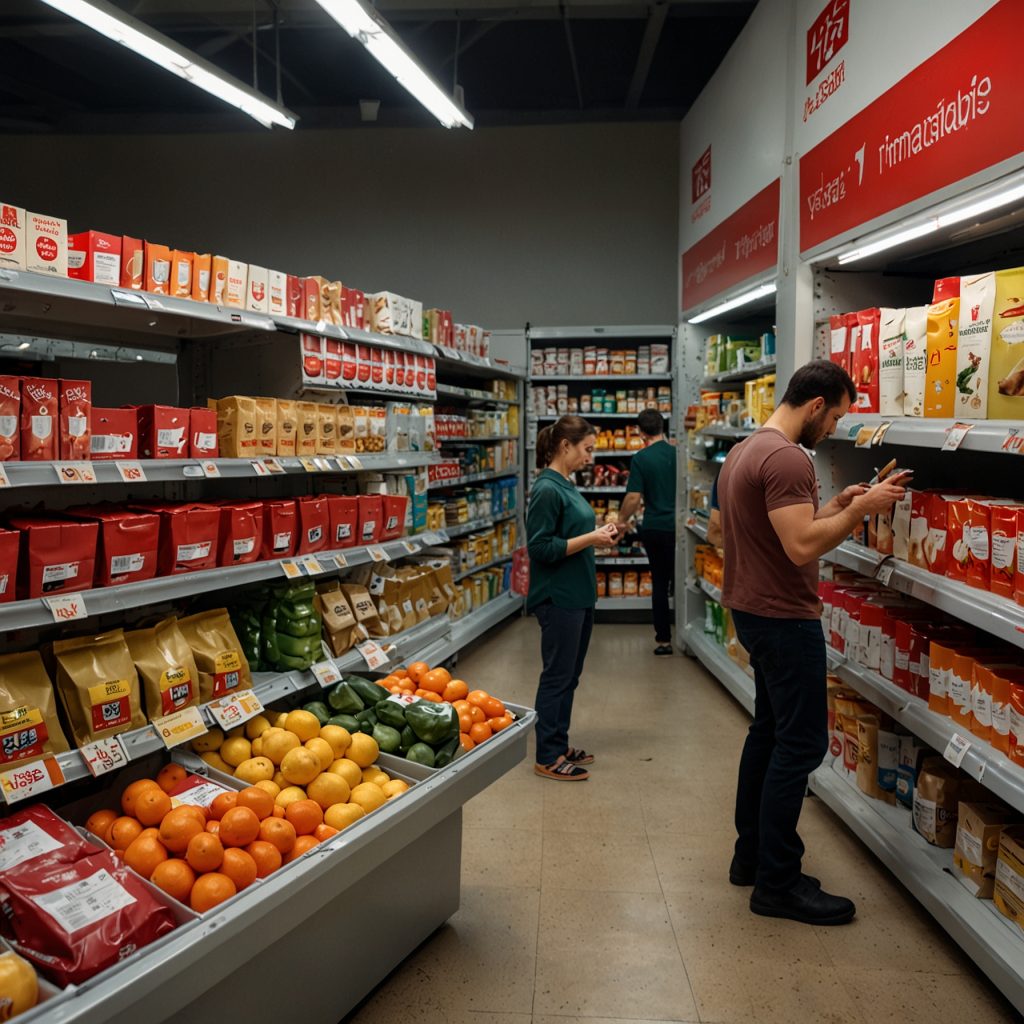 צרכן משווה בין מוצרי מזון בסופר בישראל ובודק סימון אדום ותווית תזונתית
